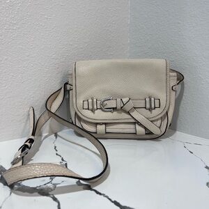 Etienne Aigner Pebbled Leather Crossbody Bag - Ivory | Early 2000s Y2K